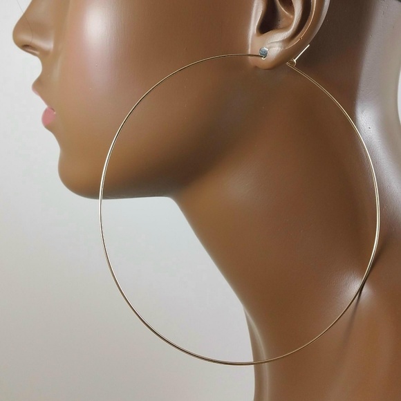 ๐4 inch hoops 14k GF Beautiful gold earrings - Picture 4 of 4